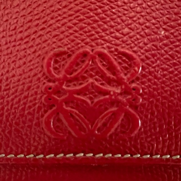 LOEWE Red Leather Bifold Wallet - Picture 3 of 11